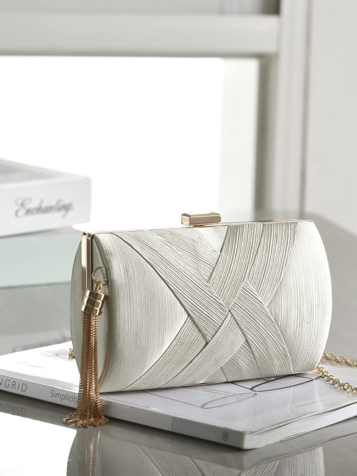 Unique Women's Fashion Woven Clutch Box Dinner Bag