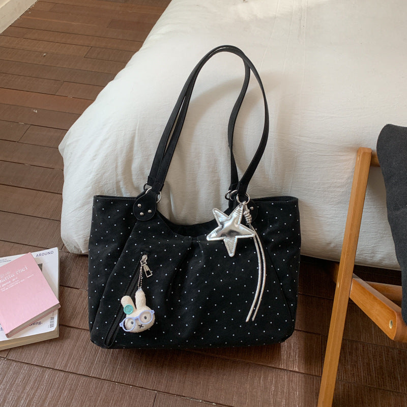 Women's Large Capacity Underarm Polka Dot Fashion Bags