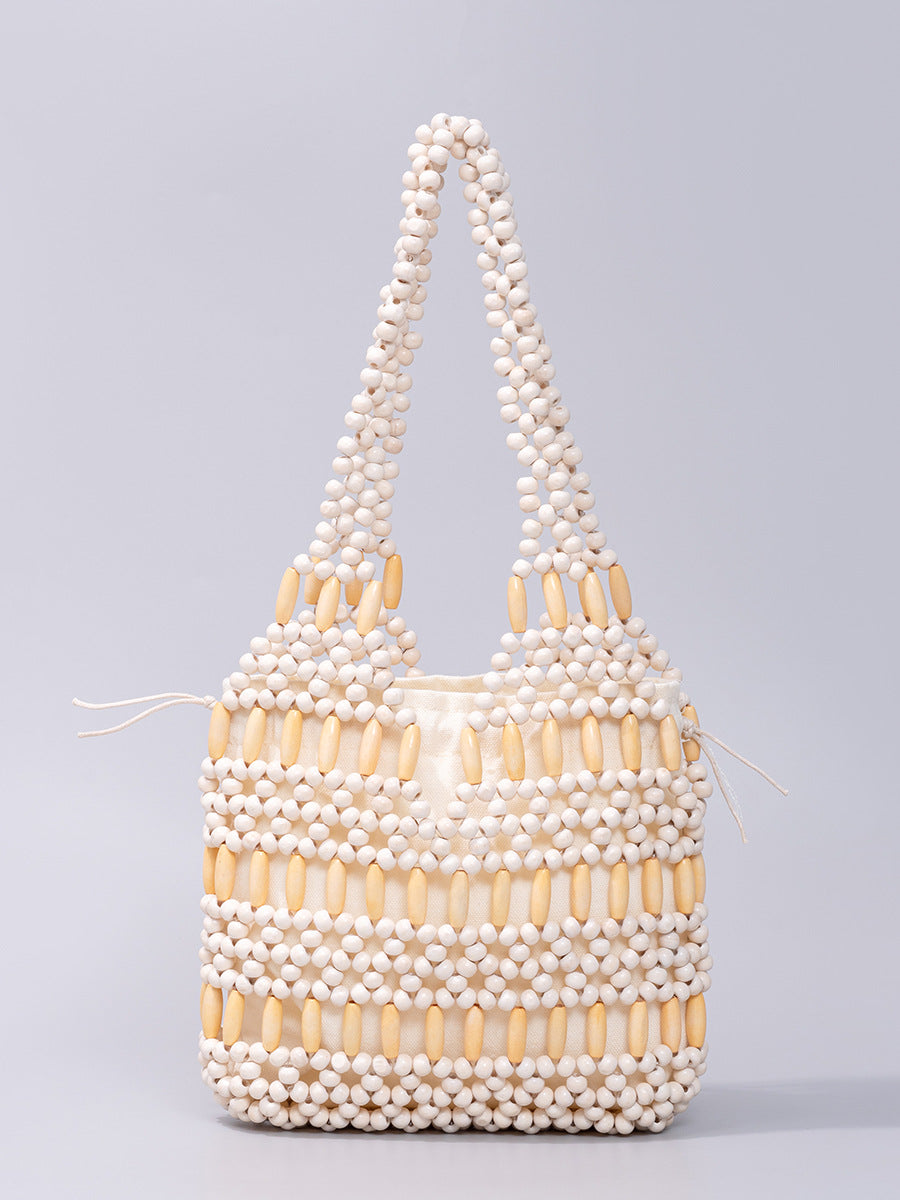 Women's Maple Design Commuter Trendy Wooden Bead Bags