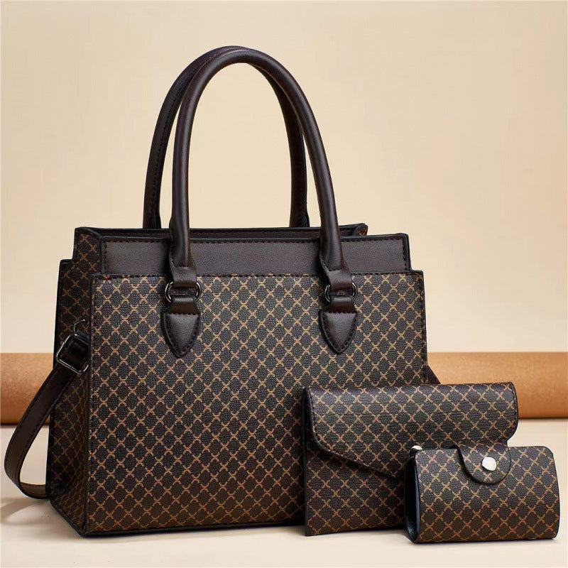 Three-piece Fashion Large Capacity Printing Color Women's Handbag