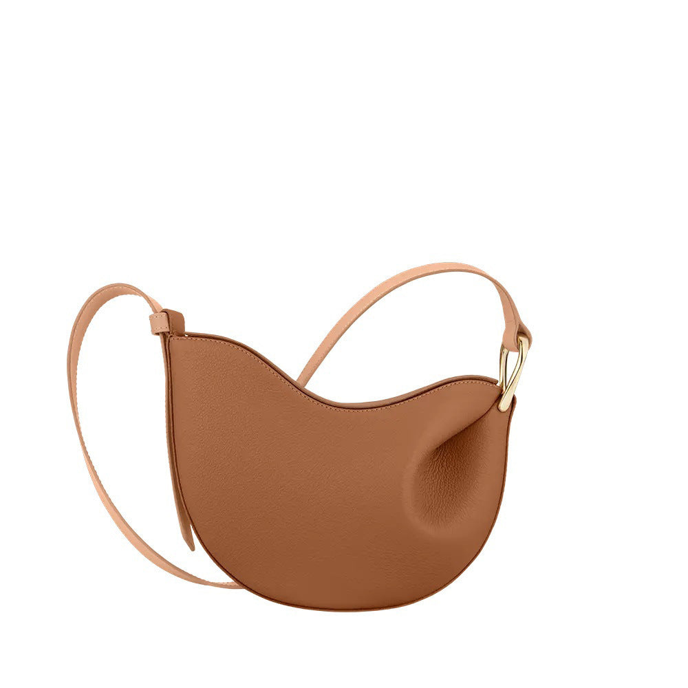 Pea Saddle Genuine Leather Advanced Texture Bags