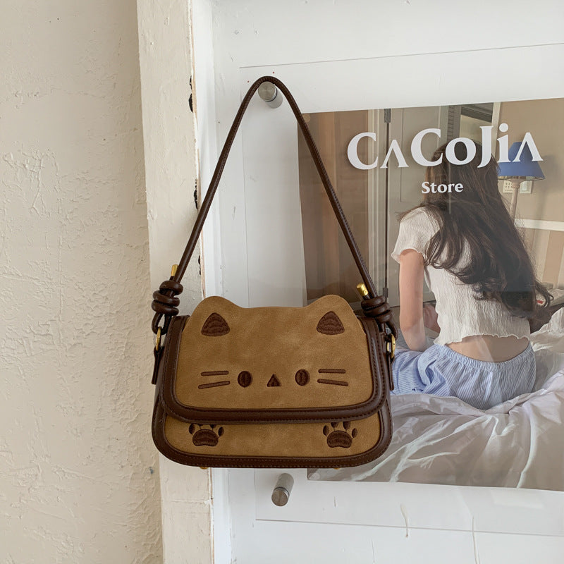 Women's Retro Super Popular Cute Kitten Design Women's Shoulder Bag