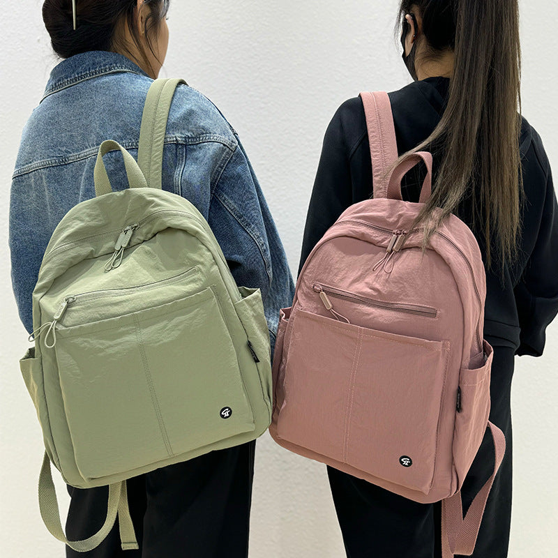 Nylon Cloth Trendy Large Capacity Contrast Leisure Backpack
