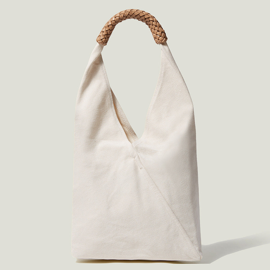 Canvas Saddle Simple Style Solid Color Bags
