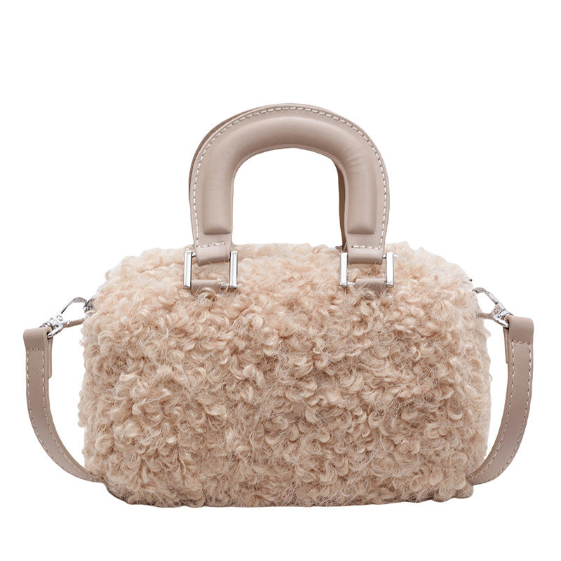 Niche Lamb Plush Female Mori Cute Hand Holding Pillow Women's Shoulder Bag