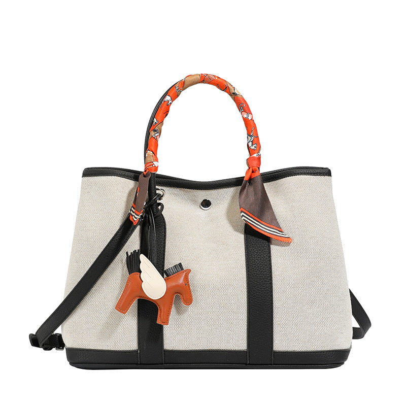 Women's Fashion Canvas Pegasus Ornaments Large Capacity Women's Shoulder Bag