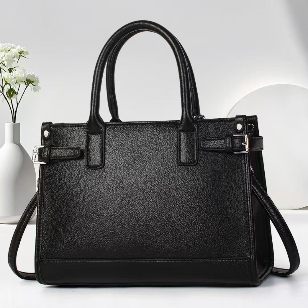 One Mom Solid Color Retro Trendy Large Women's Handbag