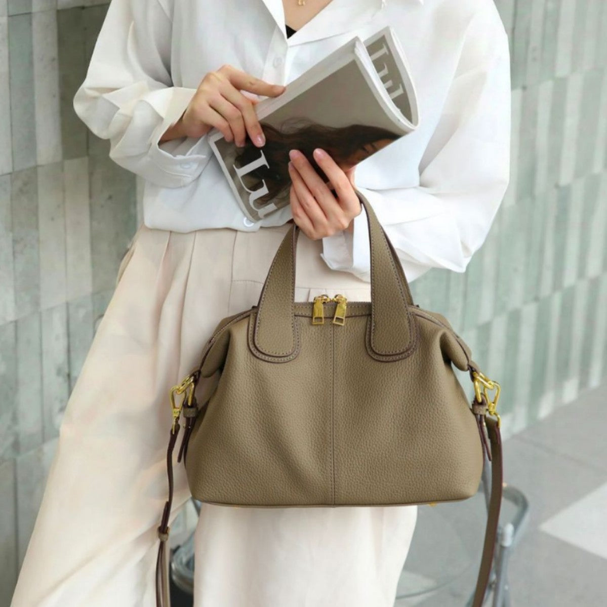 Women's Genuine Leather High-grade Large Capacity First Layer Women's Handbag