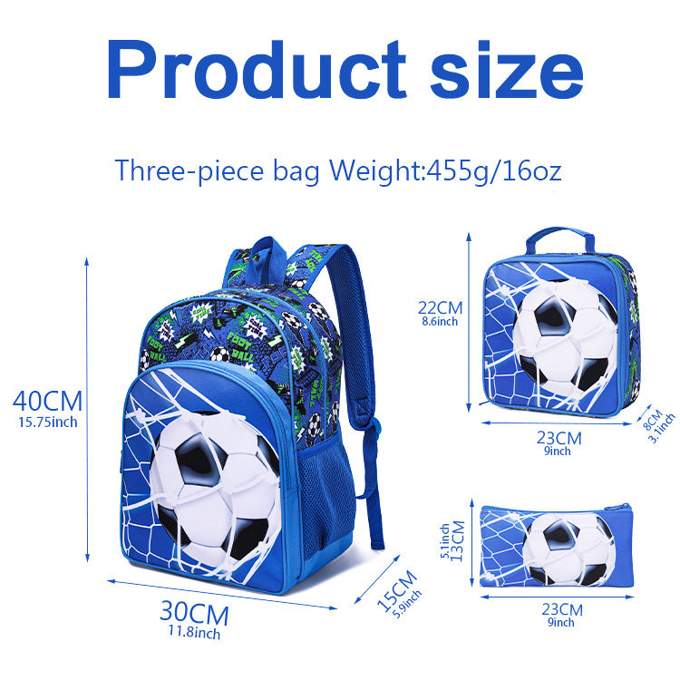 Popular Stylish Attractive Football Three-piece Cute Primary School Bag