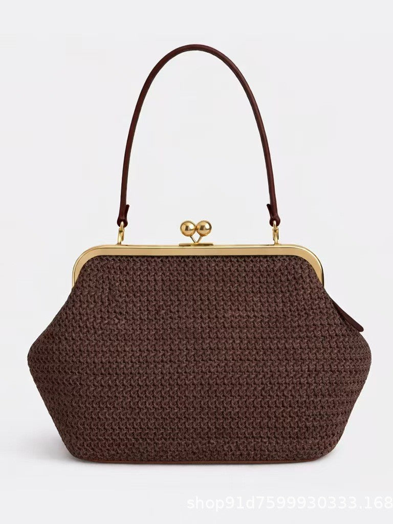 Women's Design Clip Versatile Large Capacity Retro Handbags