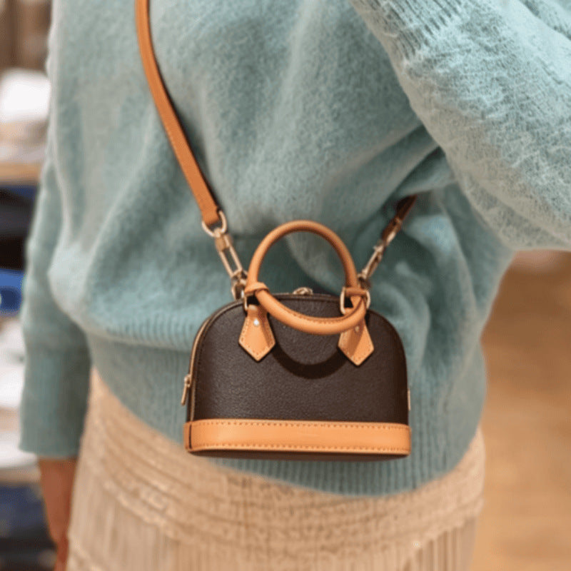 Women's Genuine Leather Presbyopic Mini Shell Fashion Women's Shoulder Bag