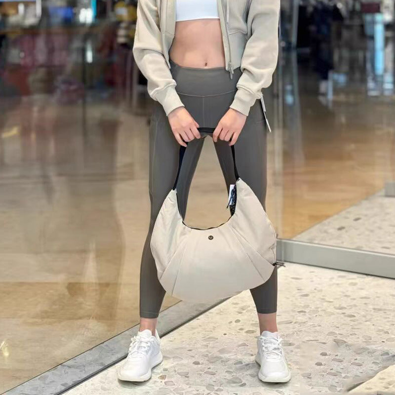 Croissant Waterproof Nylon Yoga Fitness Lightweight Large Capacity Women's Shoulder Bag
