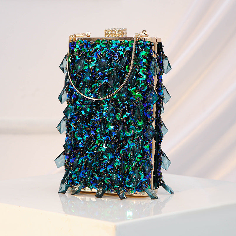 Women's Feast Handmade Beaded Vertical Banquet Dress Dinner Bag