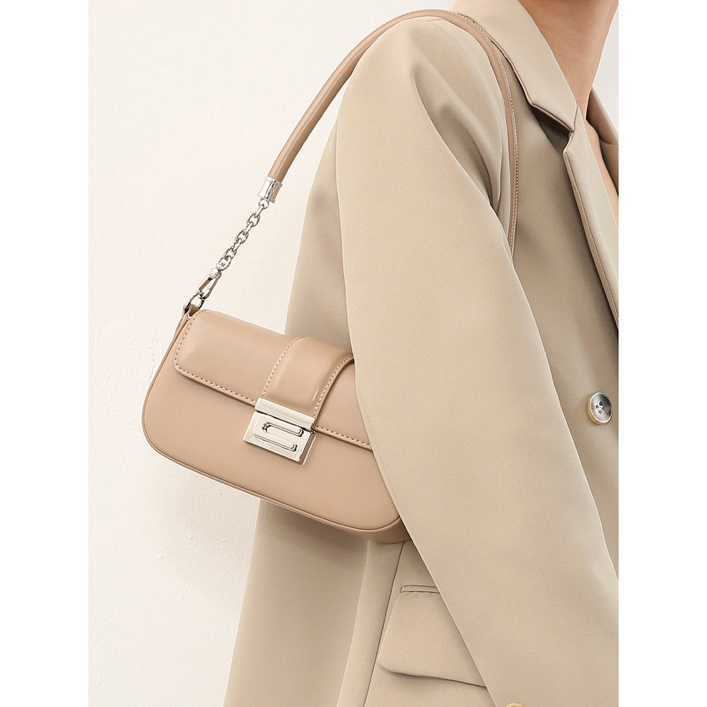 Women's High-grade Niche Harmonica Chain French Stick Women's Shoulder Bag