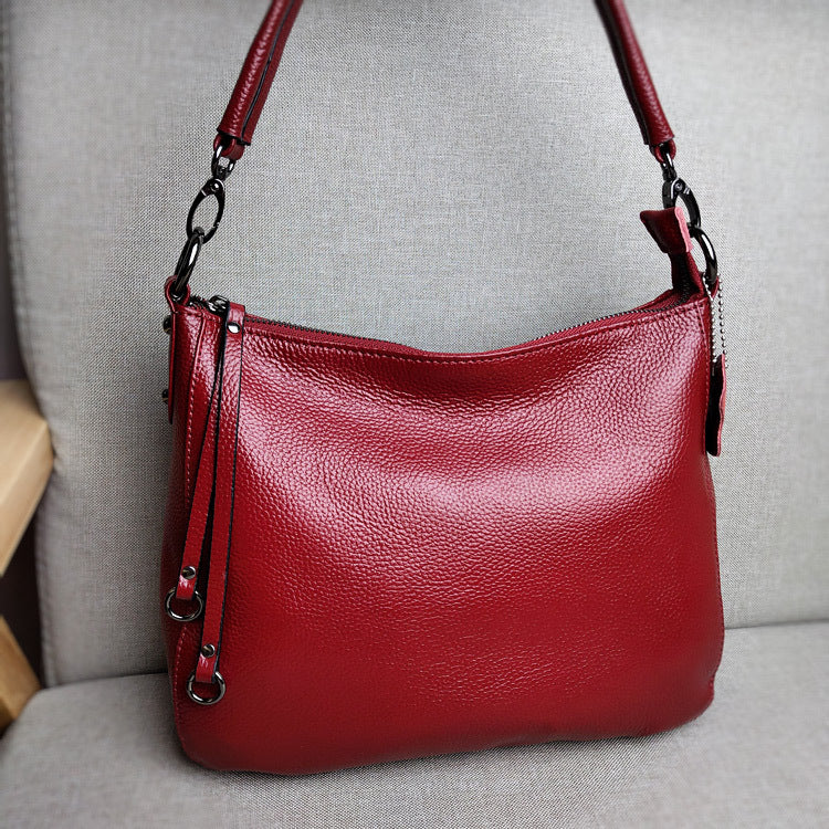 Women's Original Single Genuine Leather First Layer Cowhide Tail Goods Shoulder Bags