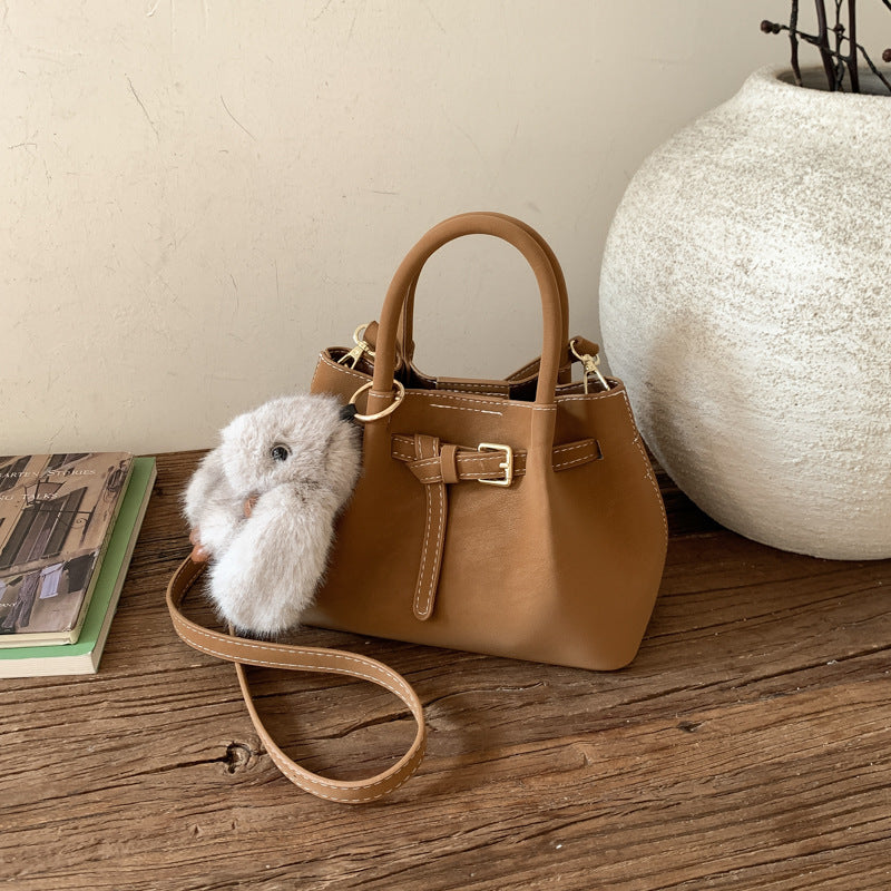 Pretty Women's Retro Simple Fashion Textured Women's Shoulder Bag