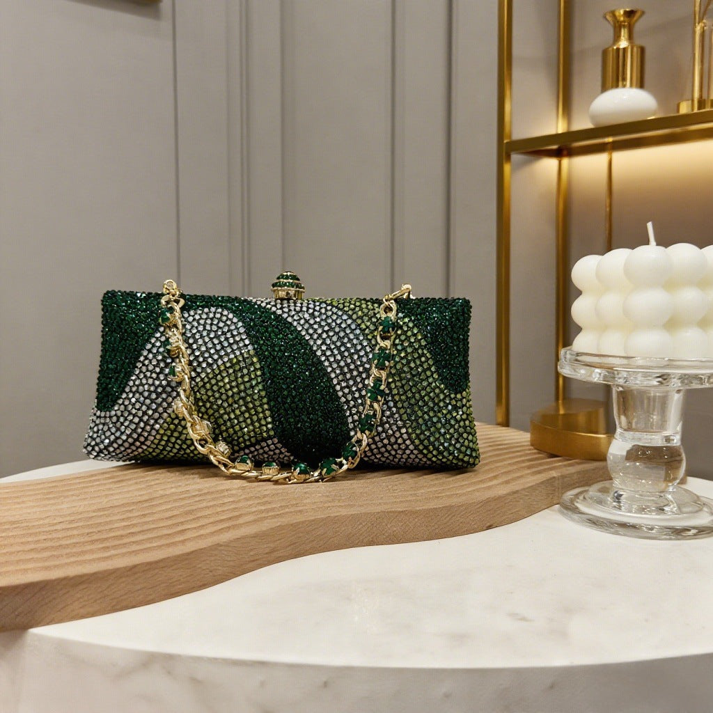 Full Diamond Horizontal Clutch Banquet Light Luxury High Evening Bags