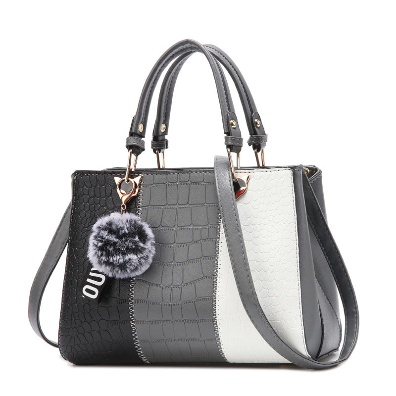 Women's Color Contrast Patchwork Elegant Korean Fashion Women's Handbag