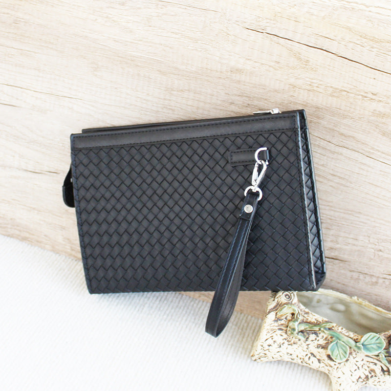 Men's Woven Pattern Large Capacity Business Envelope Men's Clutch