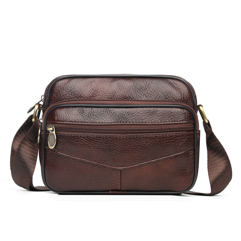 New Men's Leather Portable Simple Mobile Backpacks