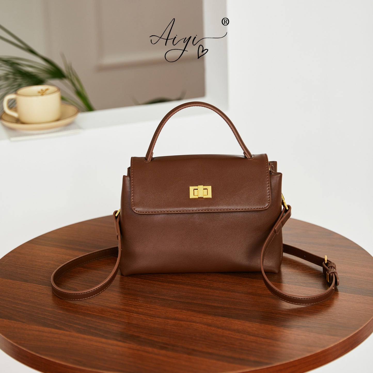 Women's Niche Soft Leather Textured Portable Stitching Small Square Bags