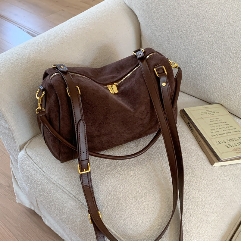 Super Popular Suede Boston Winter Korean Style Bags