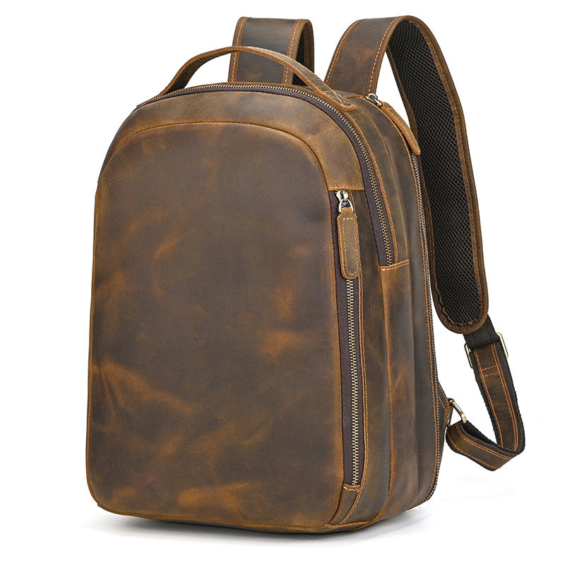 Women's & Men's Crazy Horse Leather Retro Backpacks