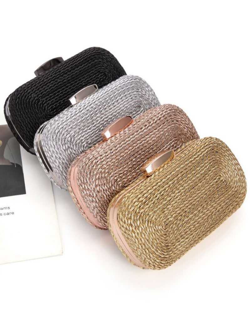 Glamorous Classy Women's Woven Makeup Wedding Dinner Bag
