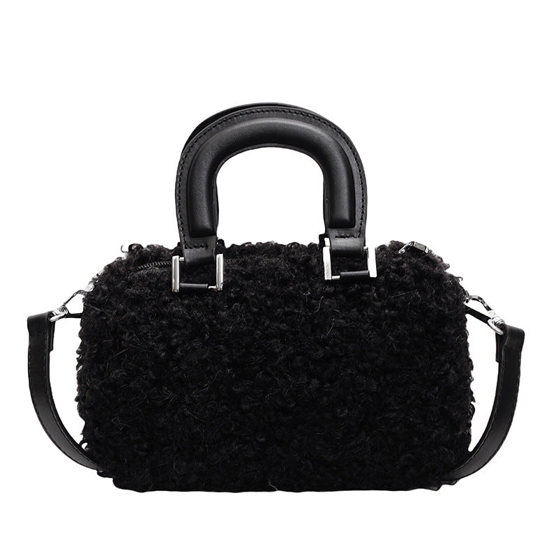 Niche Lamb Plush Female Mori Cute Hand Holding Pillow Women's Shoulder Bag