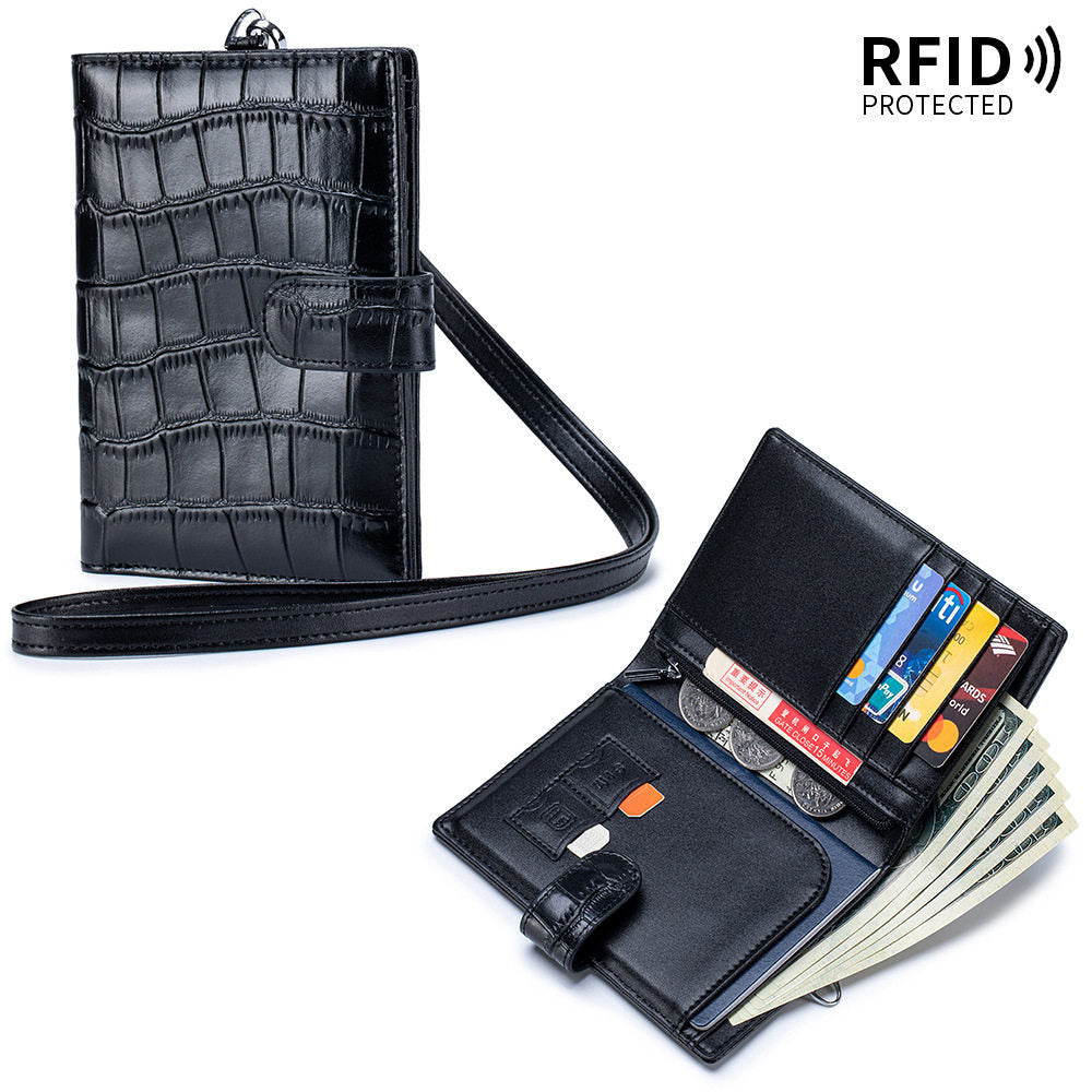 Halter Passport Ticket Clip Genuine Leather Fashion Large Ladies Wallet