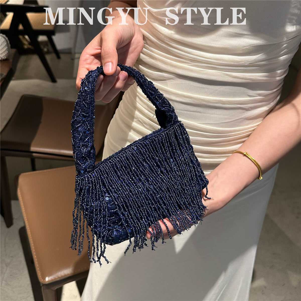 Chinese Style Handmade Beaded Retro Tassel Ancient Niche Cheongsam Women's Messenger Bag