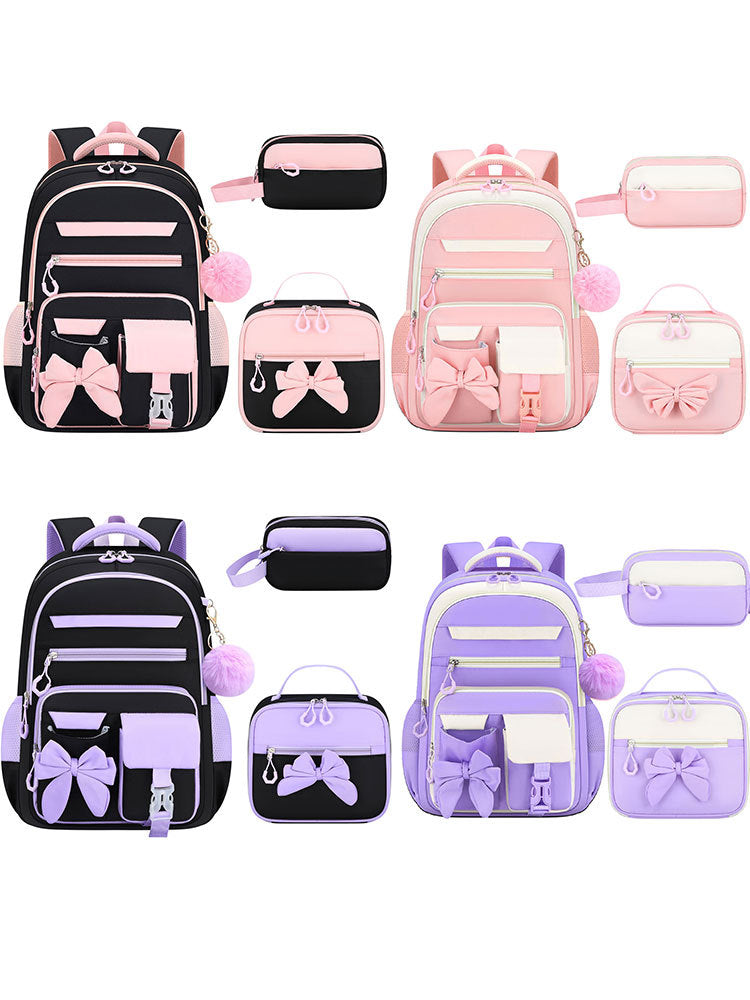 Cute Butterfly Three-piece Set Large Capacity Spine Protection Backpacks