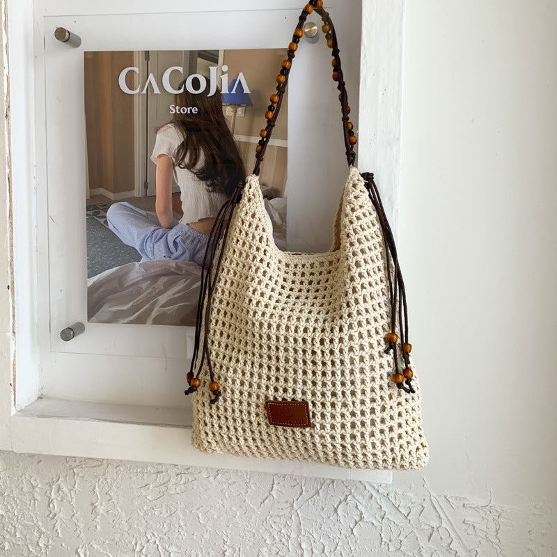 Seaside Vacation Style Artistic Retro Woven Portable Tote Bags