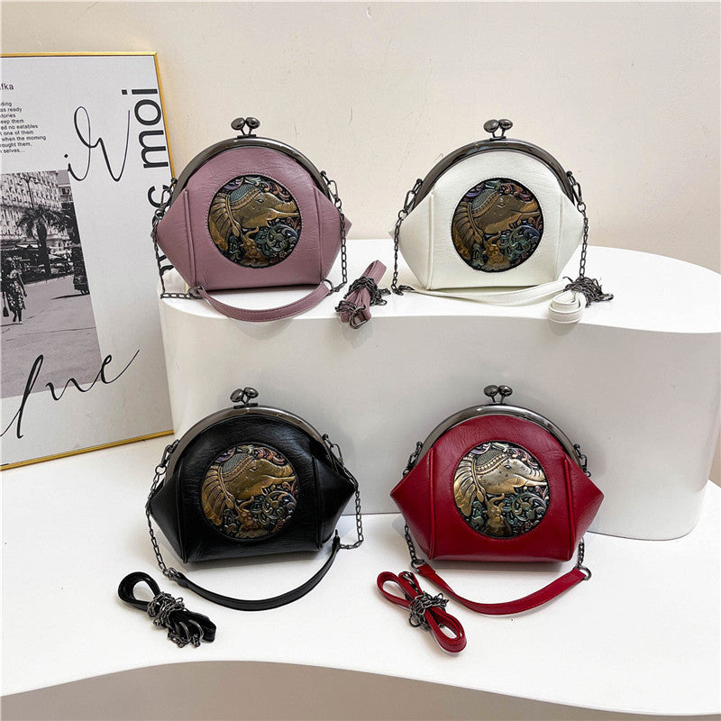 Women's Popular Design Fashion Shell Chain Contrast Women's Messenger Bag