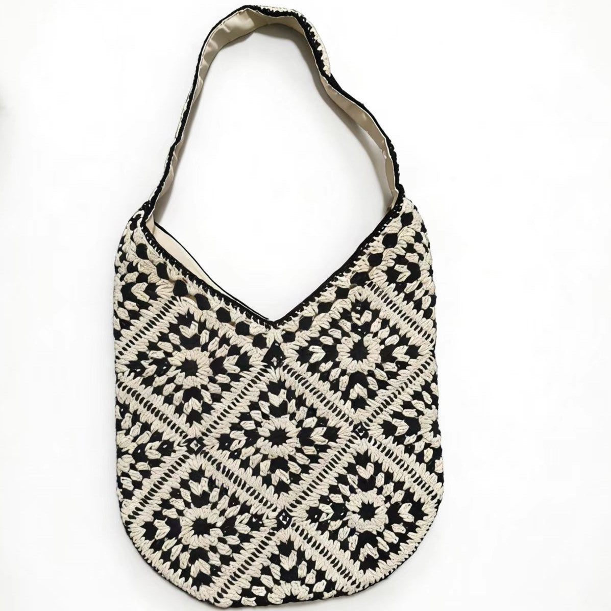 Artistic Handmade Crochet Woven Cotton String Women's Shoulder Bag
