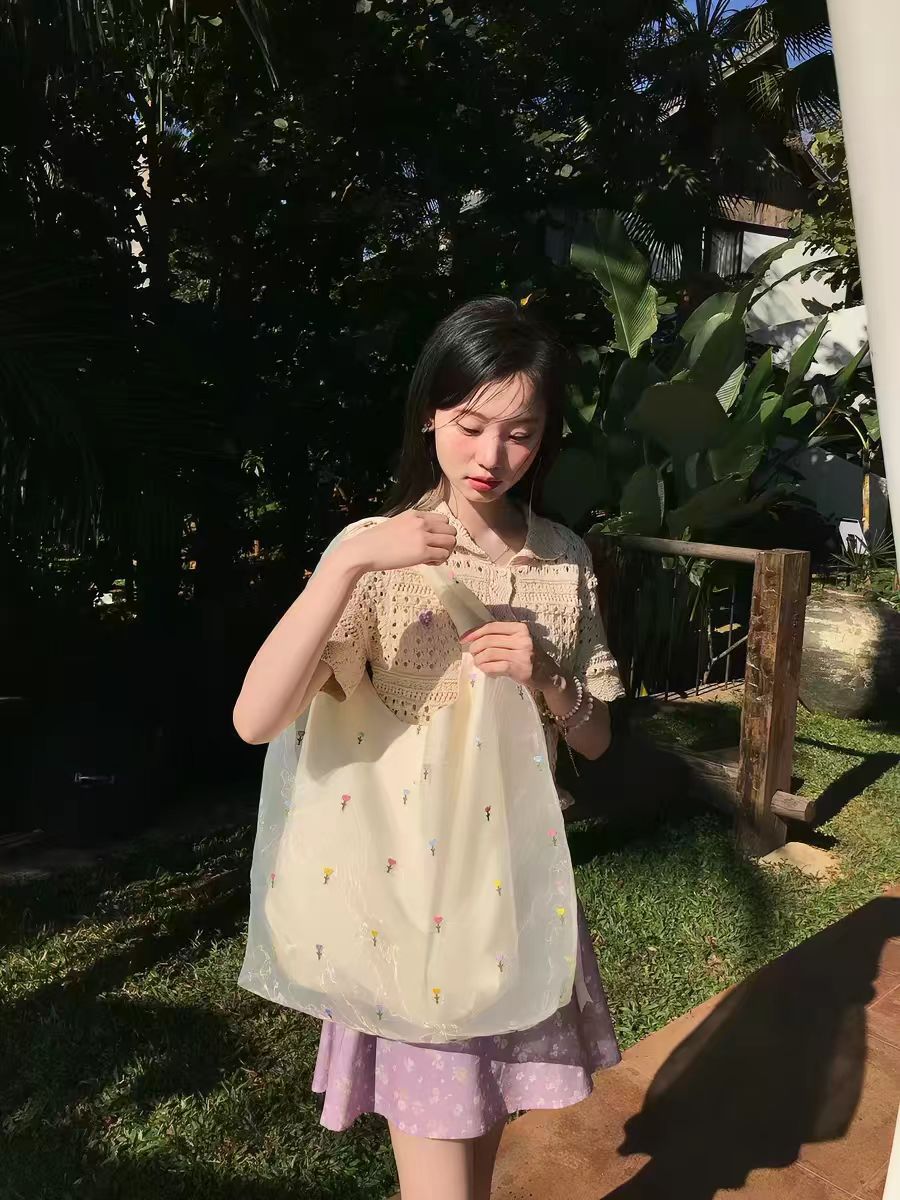 Women's Colorful Yarn Full Open Organza Single Women's Shoulder Bag