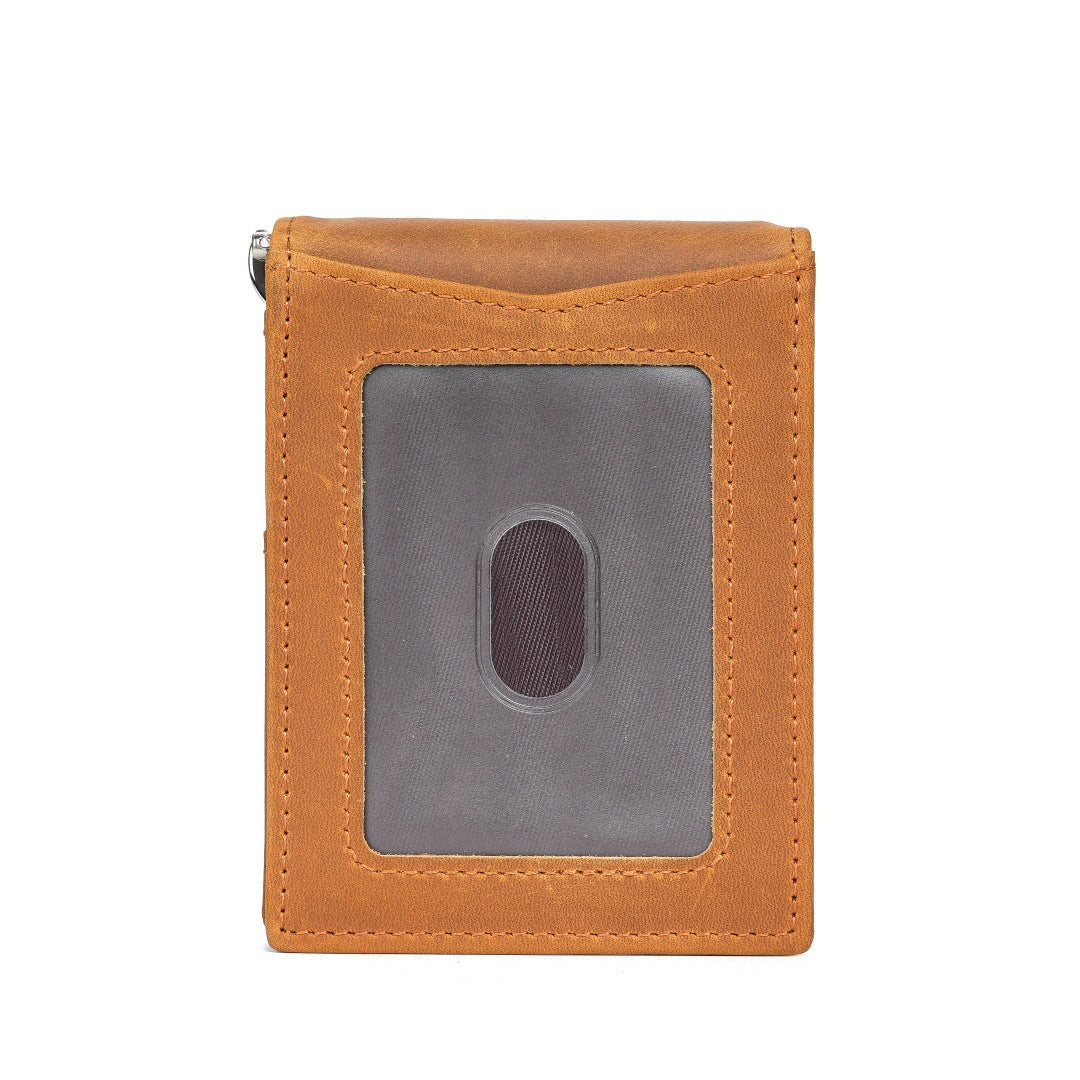 Men's Retro Leather Short Multi Slots American Gold Men's Wallet