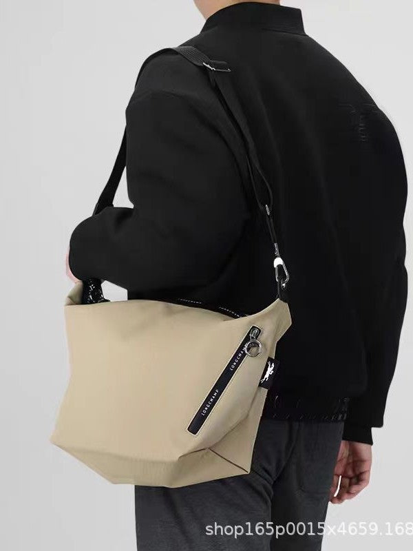 French Large Recycled Nylon Material Unisex Women's Messenger Bag
