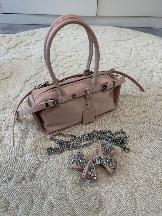 Sausage Cowhide Locomotive Style French Stick Baguette Hand Women's Shoulder Bag