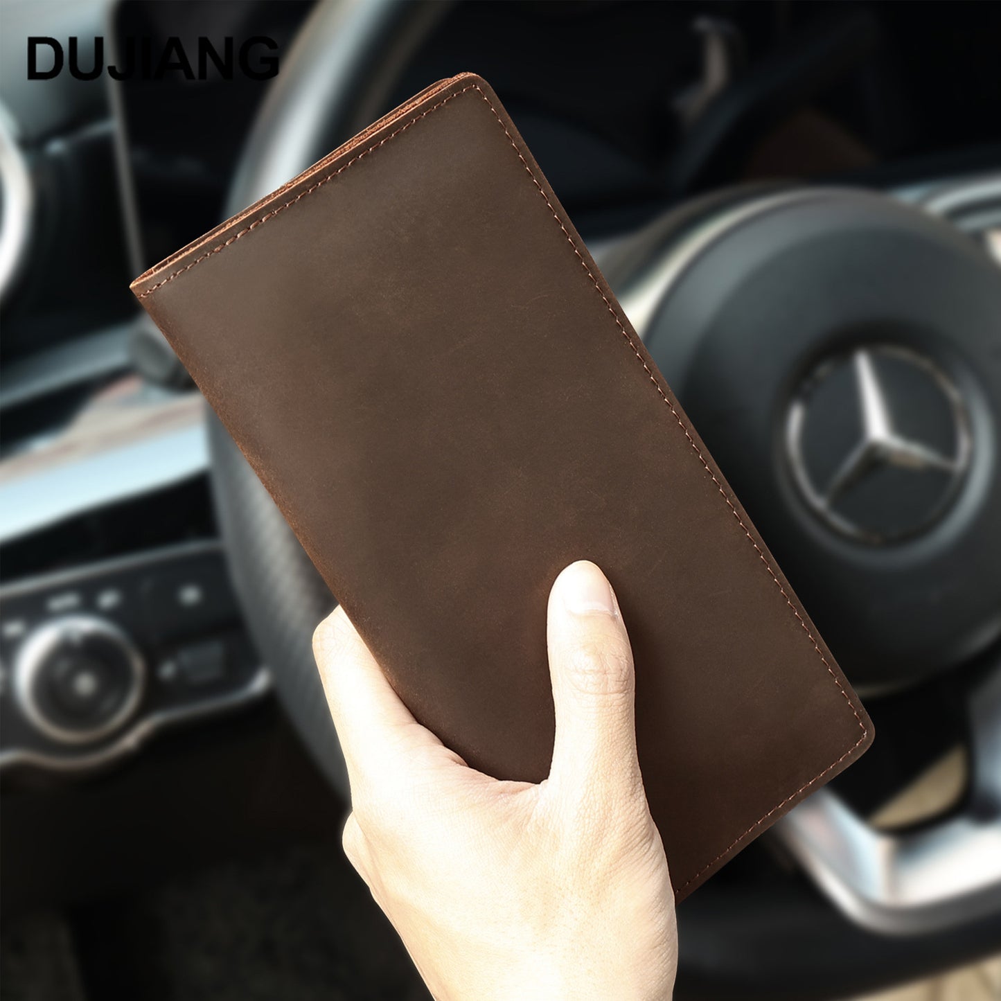 Crazy Horse Multifunctional Long Multiple Slots Card Holder