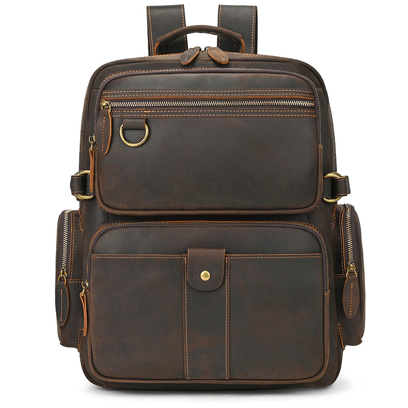 Women's & Men's Crazy Horse Leather Retro Backpacks