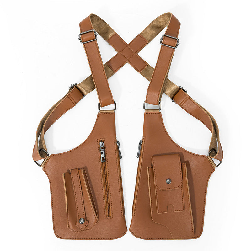 Women's & Men's Vest Vintage Strap Underarm Portable Backpacks