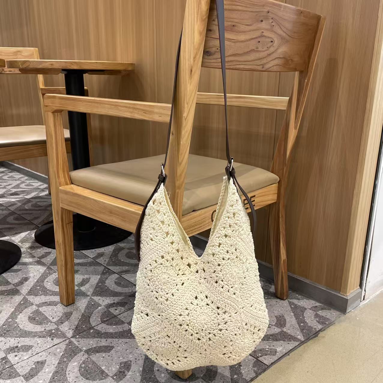 Women's Artistic Woven Leather Strap Mori Seaside Bags