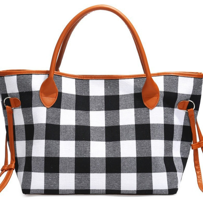 Women's Christmas Buffalo Plaid Black White Red Leopard Handbags