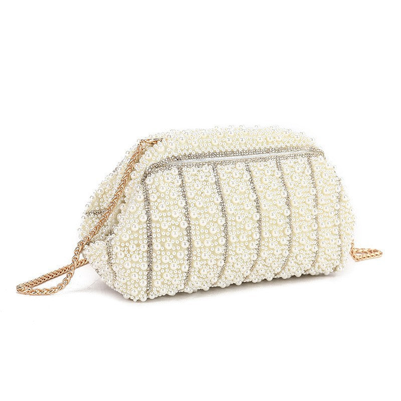 Women's Elegant Diamond Clutch Pearl Rhinestone Party Bags