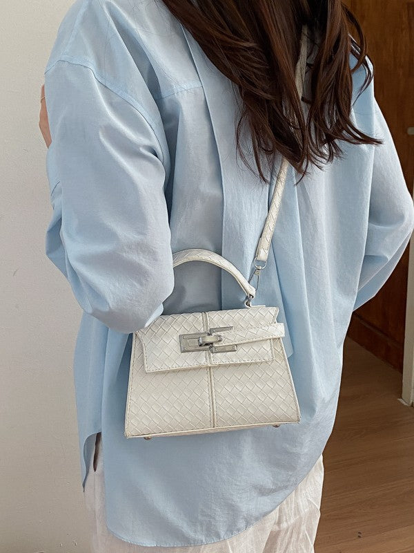 Women's Woven Pattern Texture Fashion Trendy Kelly Small Square Bags