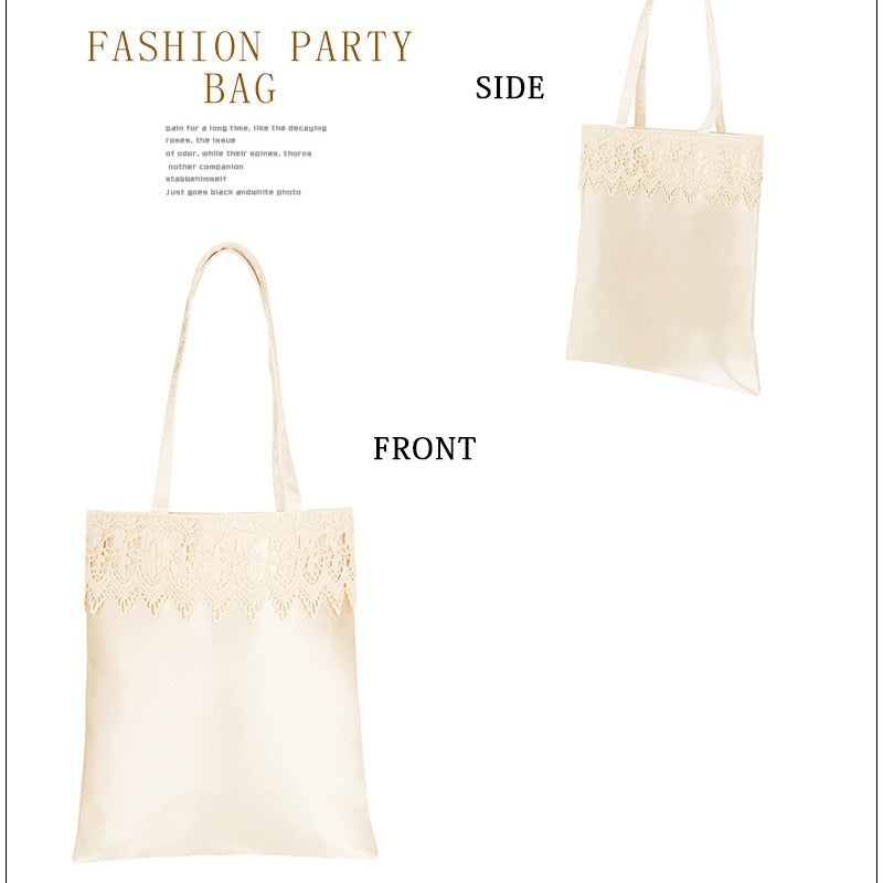 Women's Satin Surface Soft Lace Long Patchwork Handle
