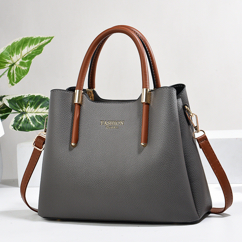 Solid Color Textured Simple Design Leisure Handbags