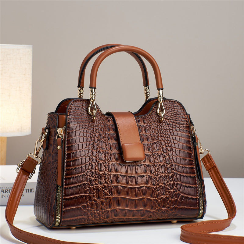 Women's Alligator Print Large Capacity Commuter Women's Handbag