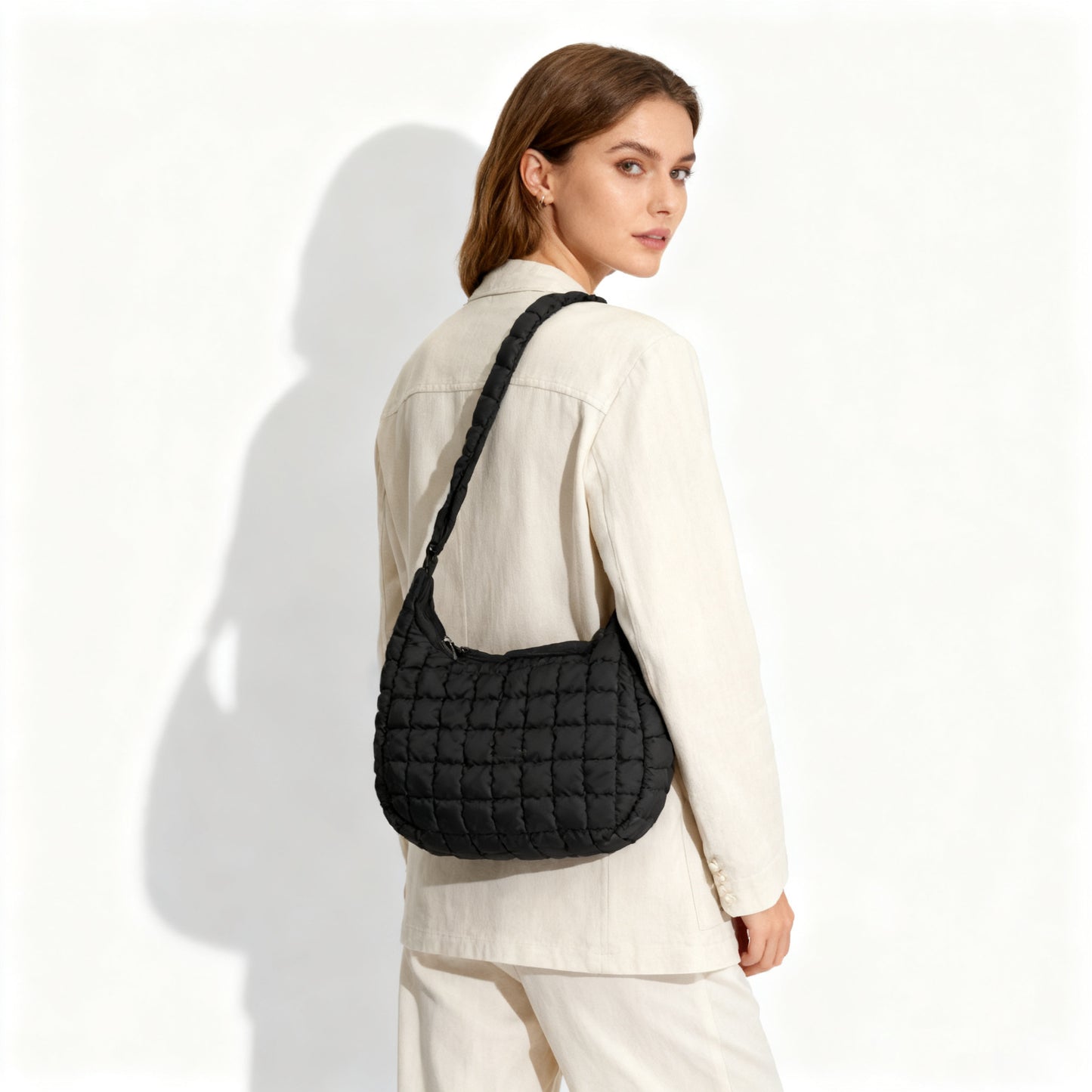 Women's High Quality Pleated Cloud Portable Dumpling Down Bags